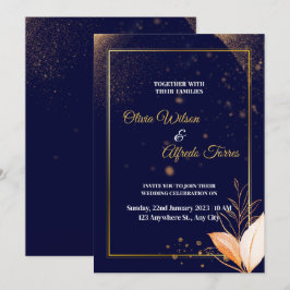 Hochzeitseinladung mit Goldfarben Einladung
