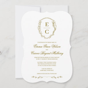Hochzeitseinladung mit Heritage Monogramm-Wappen B