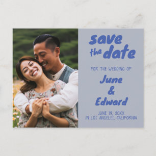 Hochzeitseinladung mit individuellem Foto SAVE the Ankündigungspostkarte