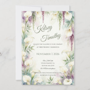Hochzeitseinladung mit kaskadierenden Calla Einladung