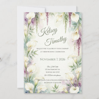 Hochzeitseinladung mit kaskadierenden Calla Einladung