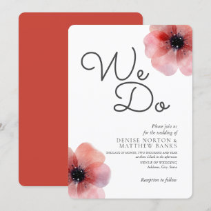 Hochzeitseinladung mit Klappmohn aus Seidenpapier Einladung
