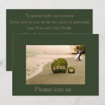 Hochzeitseinladung mit Liebe am Strand
