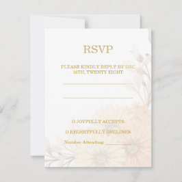 Hochzeitseinladung mit pastellfarbener Blumengesta RSVP Karte