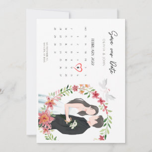 Hochzeitseinladung mit "Save-the-Date"-Karte Einladung
