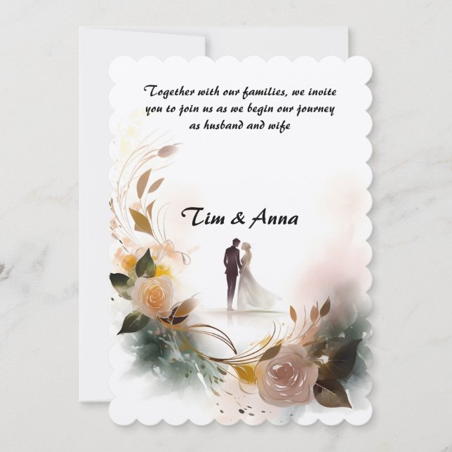 Hochzeitseinladung mit Stil und Eleganz Einladung (Vorderseite)