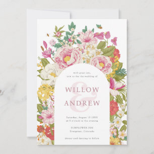 Hochzeitseinladung mit Vintage-Blumen Einladung