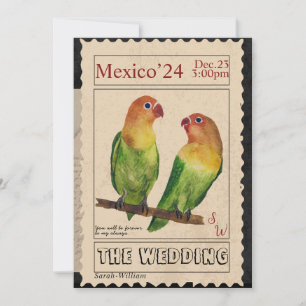 Hochzeitseinladung mit Vintage-Stempel Einladung