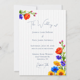 Hochzeitseinladung mit wilden Blumen Einladung