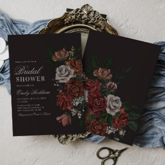 Hochzeitseinladung Moody Floral Brautparty Einladung
