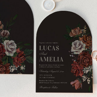 Hochzeitseinladung Moody Florals Arch Einladung