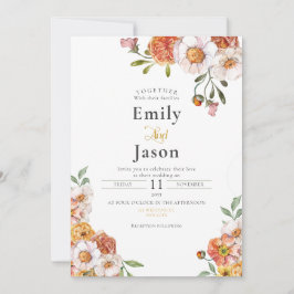 Hochzeitseinladung romantische Blumenblüten Einladung