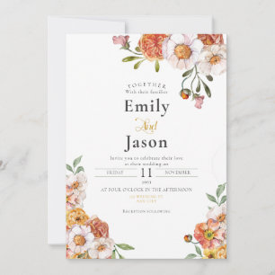 Hochzeitseinladung romantische Blumenblüten Einladung