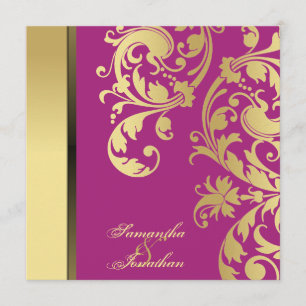 Hochzeitseinladung Rosa Goldschimmer Wirbel Einladung