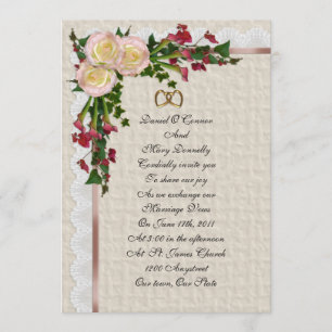 Hochzeitseinladung Rose und Calla Lilien Einladung