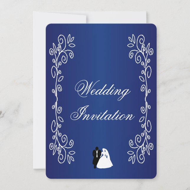 Hochzeitseinladung Royal Blue Bride Groom Einladung (Vorderseite)