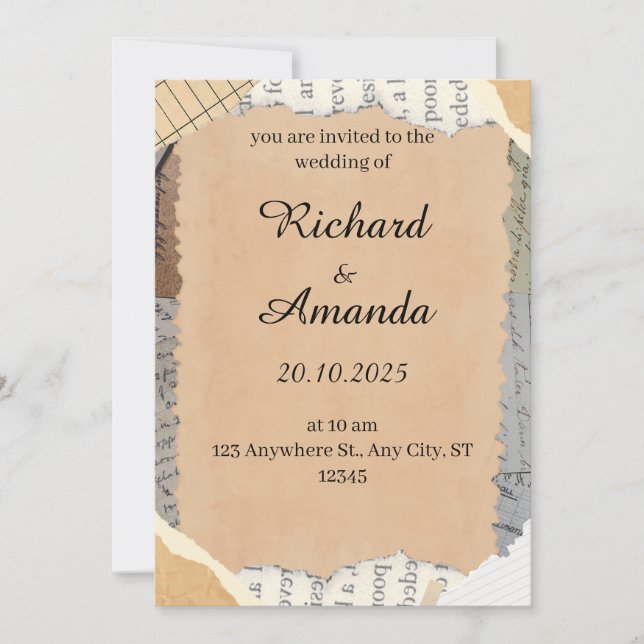 Hochzeitseinladung  save the date (Vorderseite)