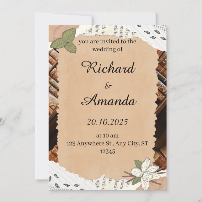 Hochzeitseinladung  save the date (Vorderseite)