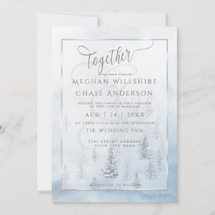 Hochzeitseinladung   Silberblauer Winter-Wunderlan Ankündigung