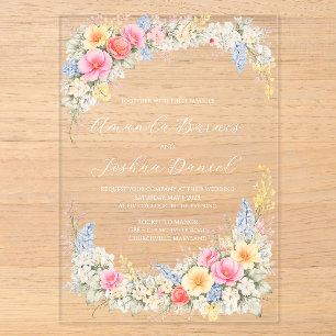 Hochzeitseinladung Spring Garden Floral Acryleinladungen