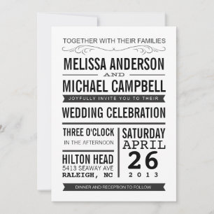 Hochzeitseinladung Typography Einladung