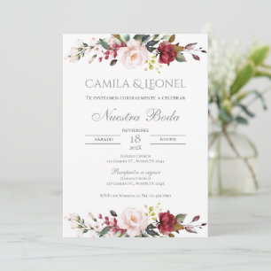 Hochzeitseinladung von Boho Floral auf Spanisch Einladung