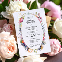 Hochzeitseinladung von Boho glam - Aquarellbäume