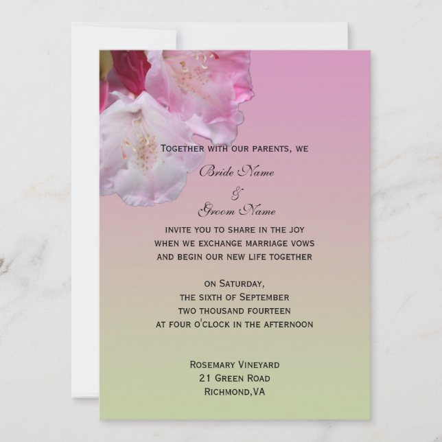 Hochzeitseinladung von Braut und Bräutigam Einladung (Vorderseite)