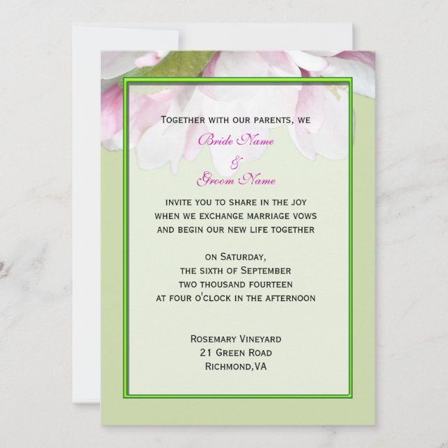 Hochzeitseinladung von Braut und Bräutigam Einladung (Vorderseite)