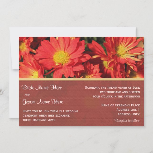 Hochzeitseinladung von Braut und Bräutigam. Einladung (Vorderseite)