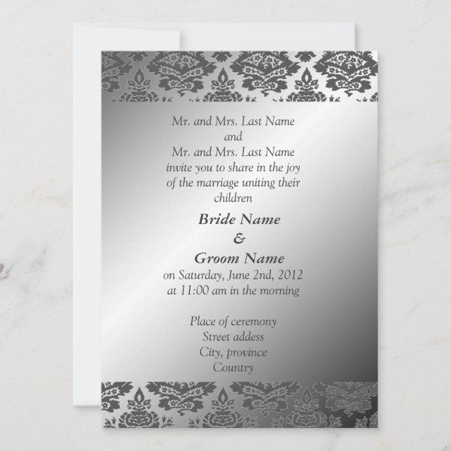 Hochzeitseinladung von Braut- und Bräutigam-Eltern Einladung (Vorderseite)