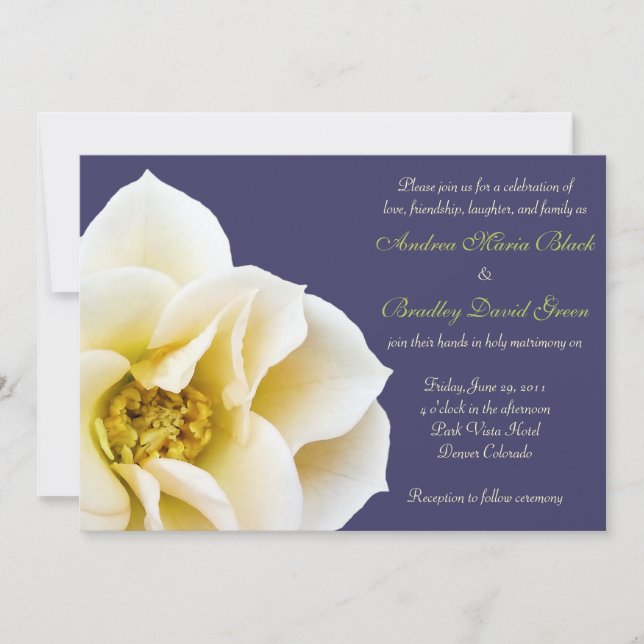 Hochzeitseinladung von Navy Blue und Cream Wildros Einladung (Vorderseite)