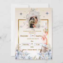Hochzeitseinladung | Vorlage für Namen und Datum