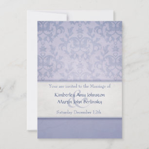 Hochzeitseinladung zum Blauen Damast Einladung