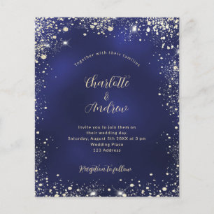 Hochzeitseinladung zum Glitzer in Navy Flyer