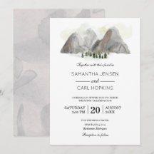 Hochzeitseinladung zum Wasserfarbengebirge