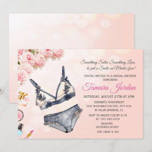 Hochzeitseinladung zur Brautparty mit floraler Unt Einladung