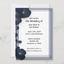 Hochzeitseinladung zur Minimalistischen blauen Blu Einladung