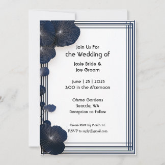 Hochzeitseinladung zur Minimalistischen blauen Blu Einladung