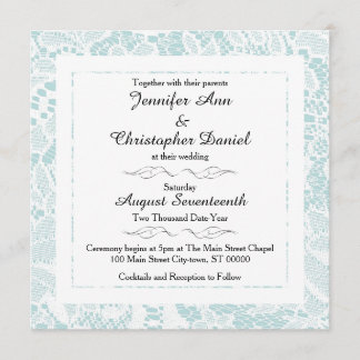 Hochzeitseinladungen - Aquamariner Blue Square Ein Einladung