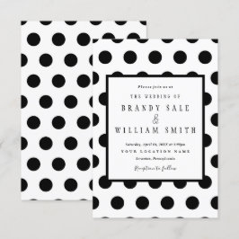Hochzeitseinladungen | Black Classic Polka Dot Einladung