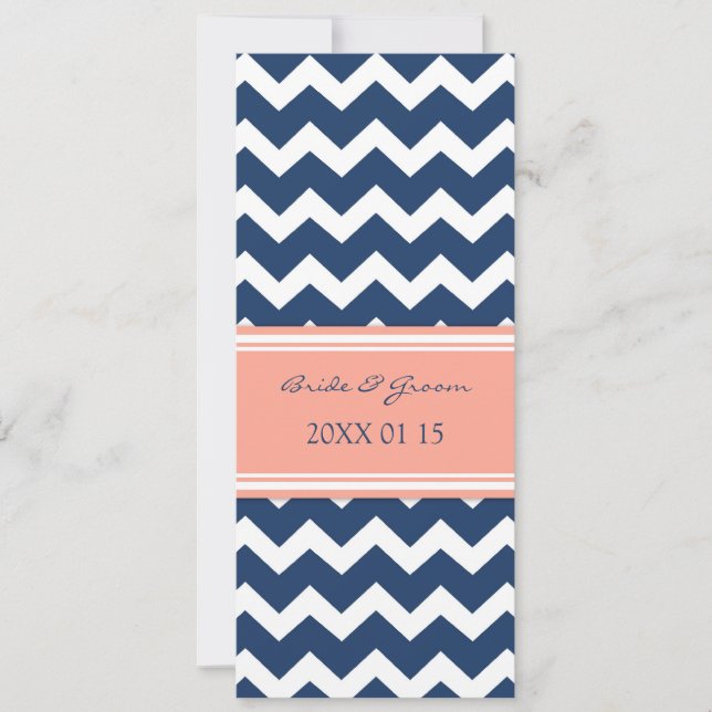 Hochzeitseinladungen Blue Coral Zickzack Einladung (Vorderseite)
