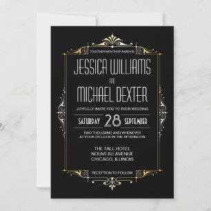 Hochzeitseinladungen der 1920er Jahre Art-Deco-Mus Einladung