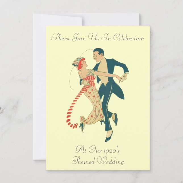Hochzeitseinladungen der 20er Jahre Einladung (Vorderseite)