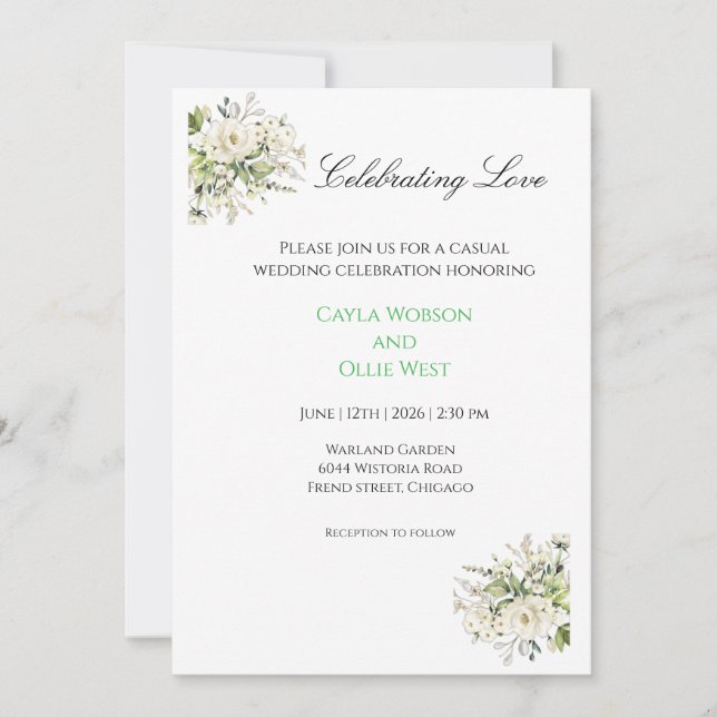 Hochzeitseinladungen Einladung (Vorderseite)