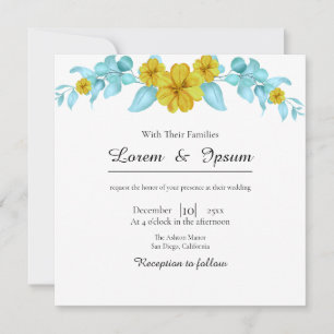Hochzeitseinladungen Farbgestaltung Blume Design Einladung