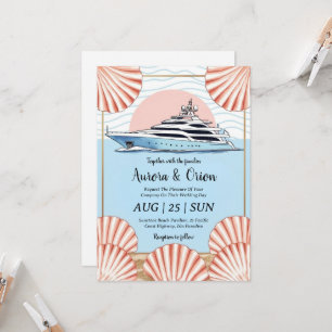 Hochzeitseinladungen für Aquarellyachten Einladung