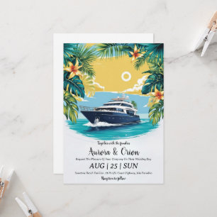 Hochzeitseinladungen für Aquarellyachten Einladung
