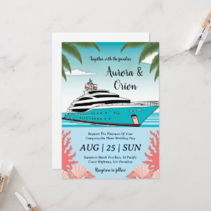 Hochzeitseinladungen für Aquarellyachten Einladung
