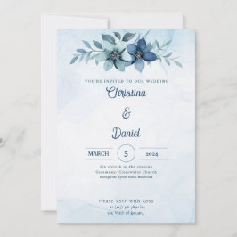 Hochzeitseinladungen für Blauflora Einladung